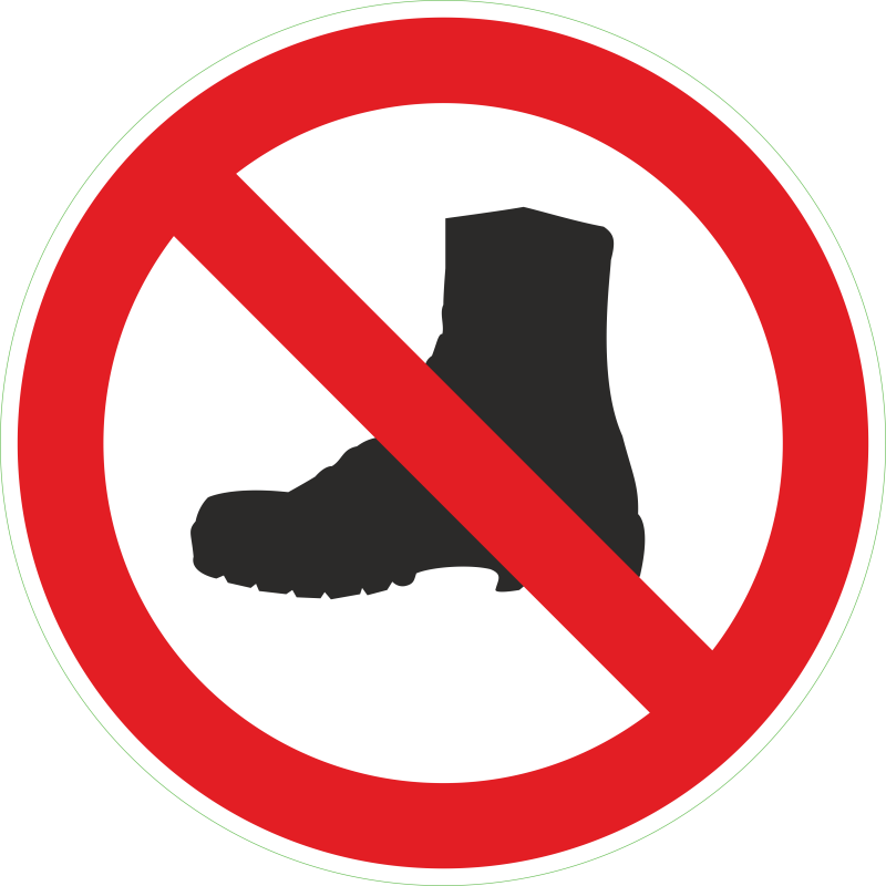 Chaussures interdites