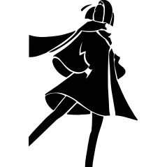 Silhouette femme avec manteau