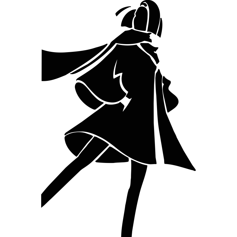 Silhouette femme avec manteau