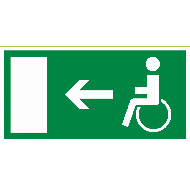 Evacuation pour handicapes à gauche