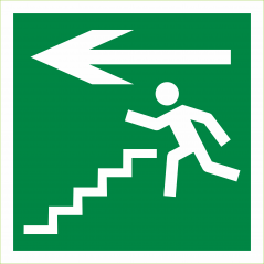 Escalier de secours fleche à gauche