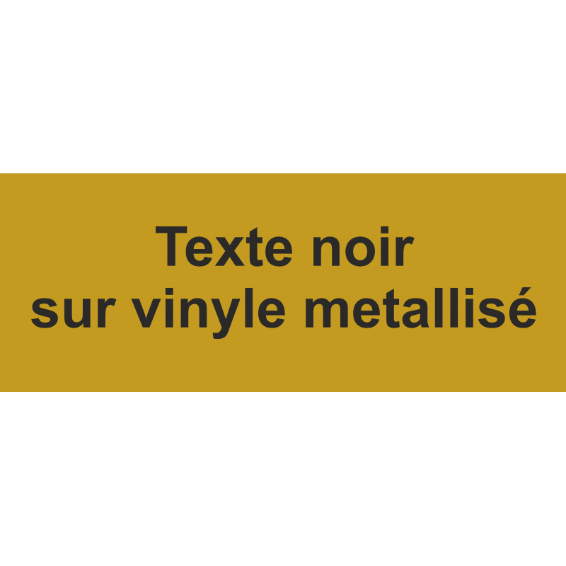 Etiquettes impression noire sur vinyle metal