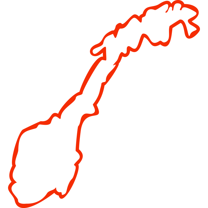Carte Norvege contour