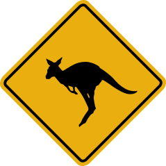 Kangaroo roadsign