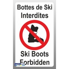 Bottes de Ski  Interdites anglais francais