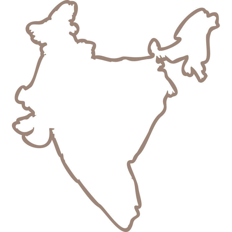 Carte Inde contour