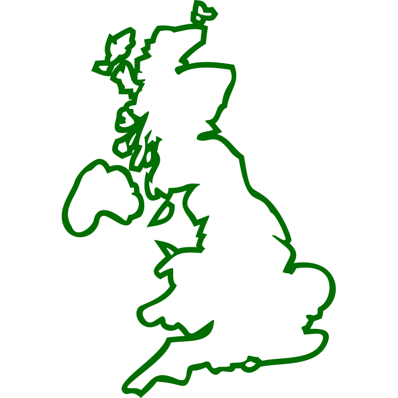 Carte Grande Bretagne contour