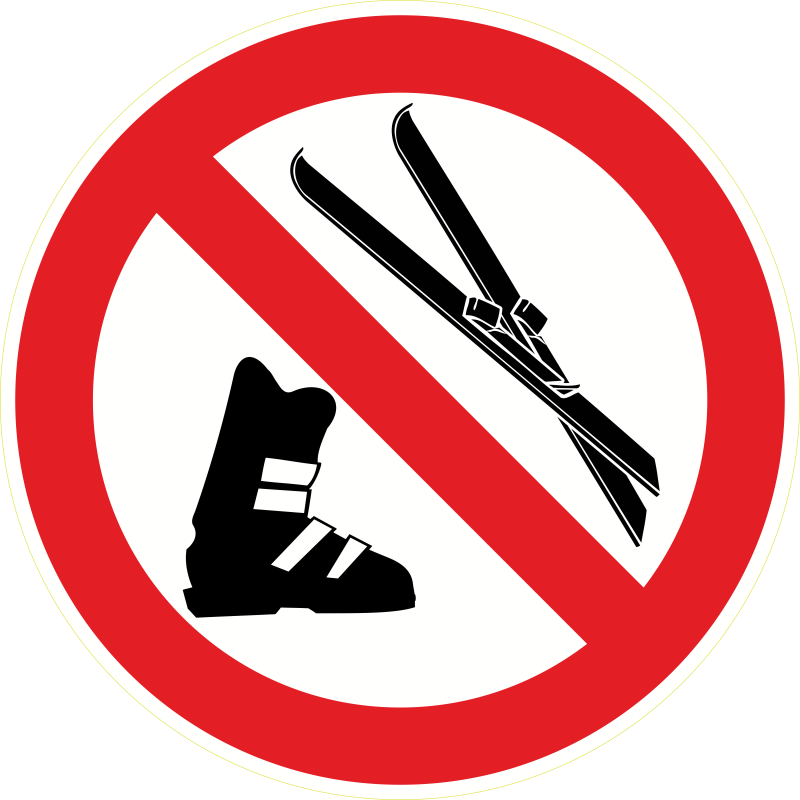 Skis et chaussures Interdits