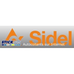 Logo Sidel bleu cosmique et orange brillant