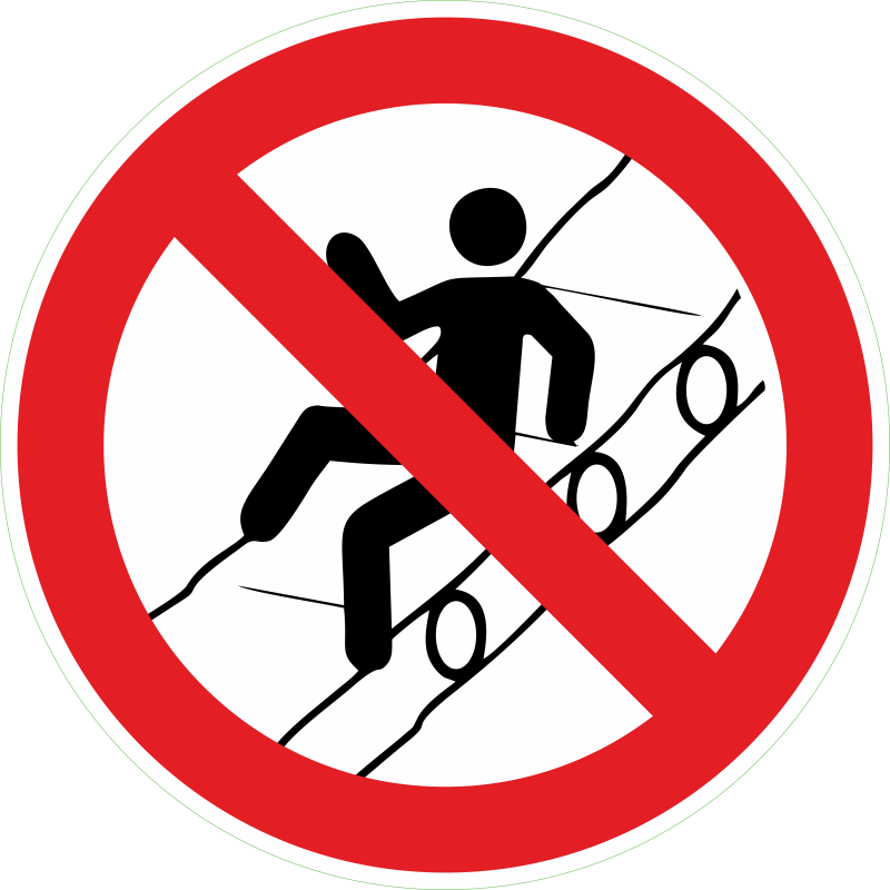 Interdiction de monter sur les tapis roulants