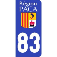 Sticker immatriculation VOITURE Var région Paca 83