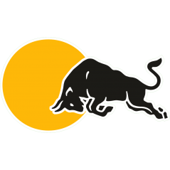 Taureau RedBull logo Jaune et noir