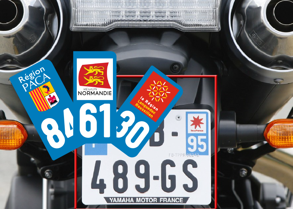 Stickers immatriculation Moto